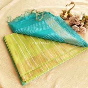 Aqua Lime Handloom Saree