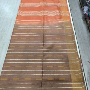 Rust Brown Handloom Tussar Saree