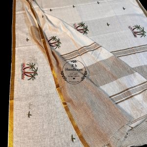handloom pure linen cotton sarees